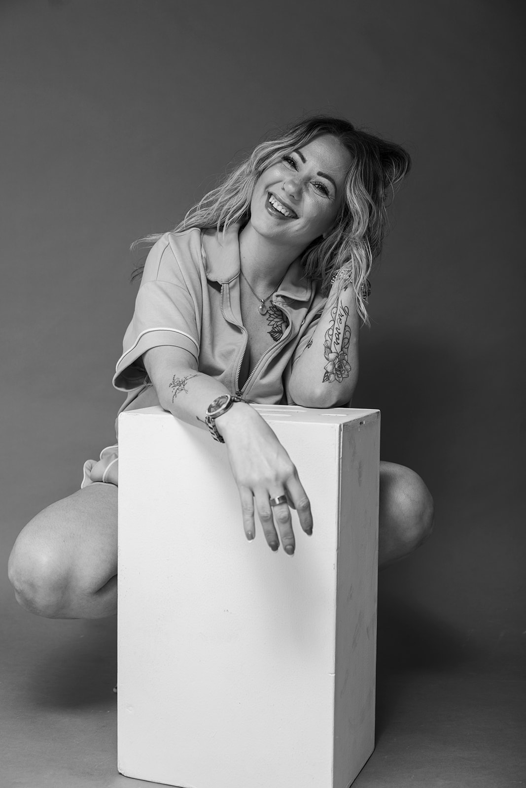 Andrea Merrill, black and white photograph