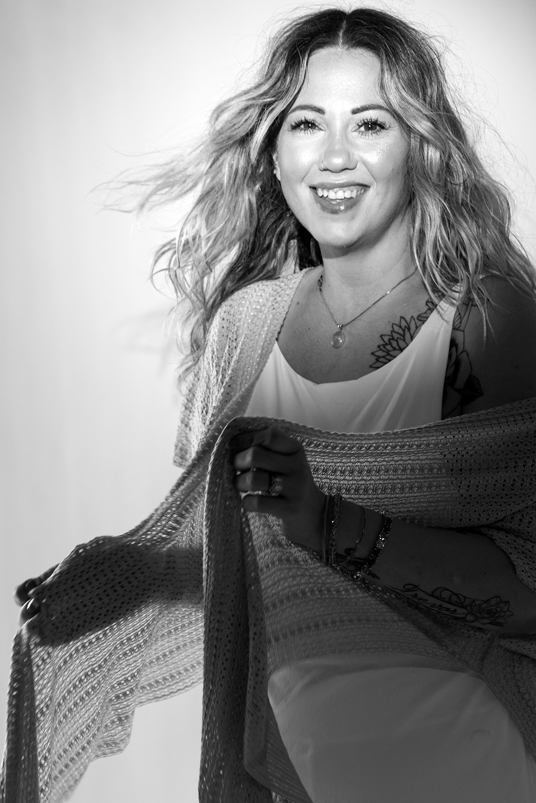 Andrea Merrill, second black and white portrait